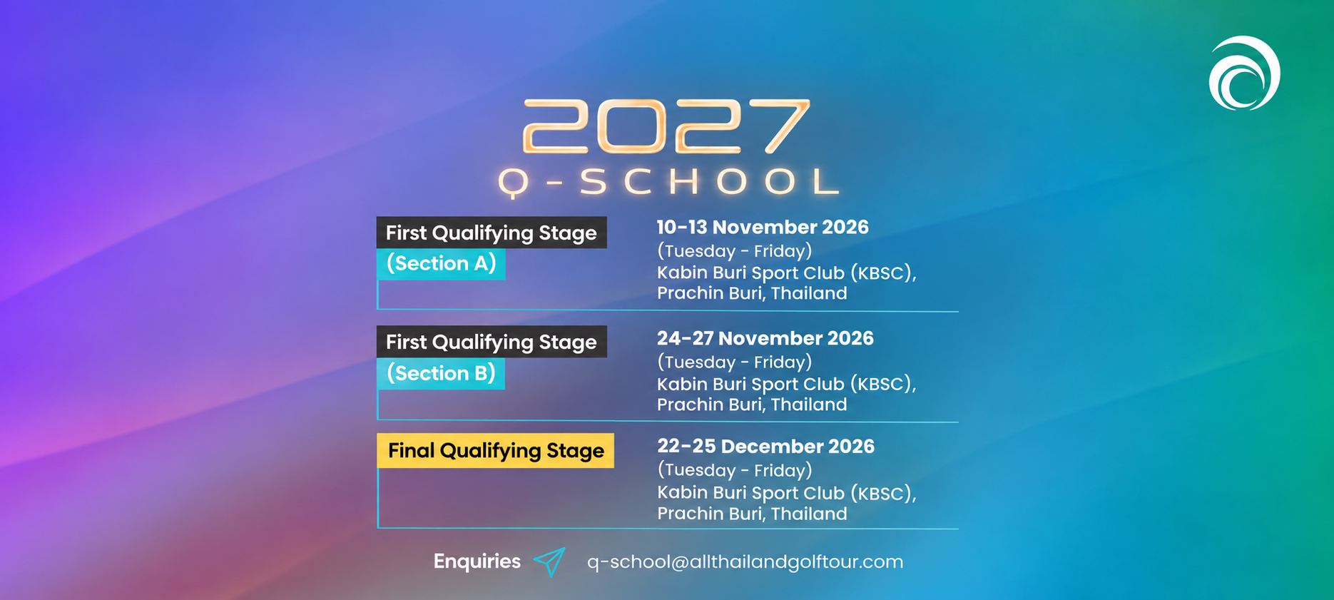 2027 All Thailand Golf Tour Qualifying School